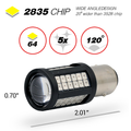 1157/3157/7443 Red Extra Bright Tail Brake LED Bulbs (SMD 2835, 64 LED chips)