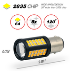 1157/3157/7443 YELLOW EXTRA BRIGHT TURN SIGNAL LED BULBS (SMD 2835, 64 LED chips)