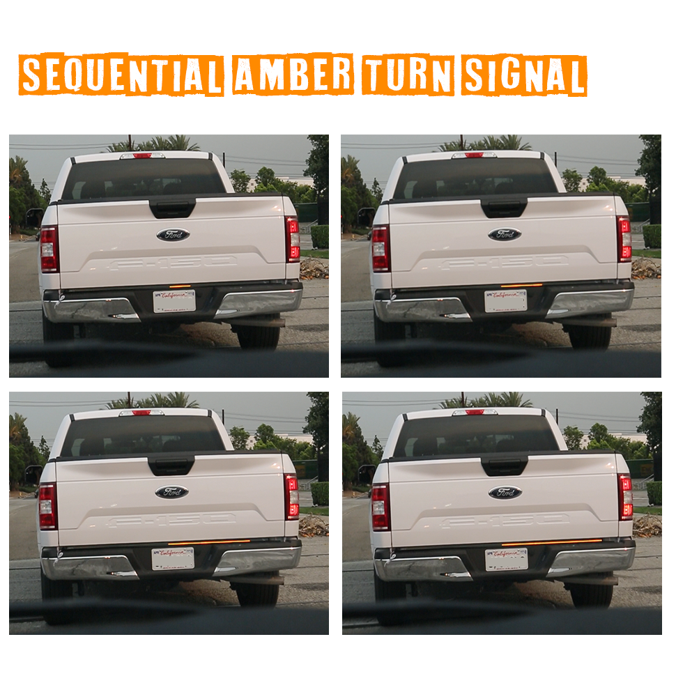 LED Tailgate Light Bar Sequential Signal Brake + Strobe Brake Alert