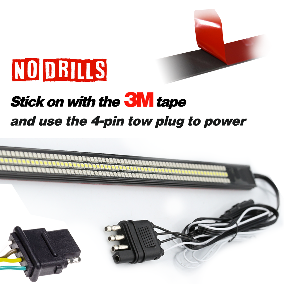 LED Tailgate Light Bar Sequential Signal Brake + Strobe Brake Alert